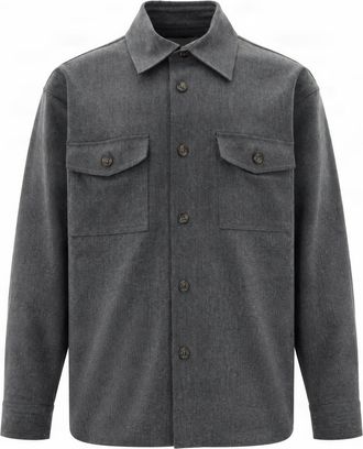 Paolo Pecora Shirt Jacket With Button Closure And Classic Collar