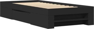 vidaXL Estructura De Cama Madera De Ingenier&iacute;a Negra 75x190 Cm Vidaxl