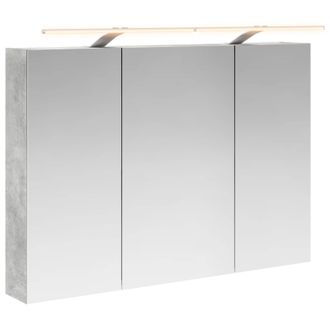 vidaXL Armario Con Espejo De Ba&ntilde;o Gris Concreto 100 X 14,5 X 70 Cm Vidaxl