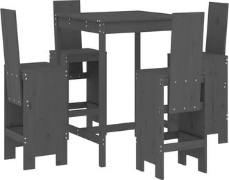vidaXL Furniture Limited - Set De Mesa Y Taburetes Altos Jard&iacute;n 5 Piezas
