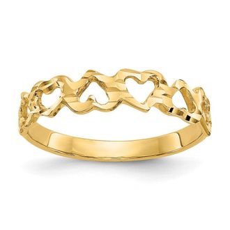 Diamond2Deal 14k Yellow Gold Heart Ring