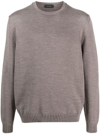 Zanone knitted crew-neck jumper - men - Virgin Wool - 54 - Grey