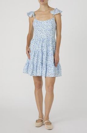 French Connection Kiva Tiered Crepe Minidress in Icy Blue at Nordstrom Rack, Size 12