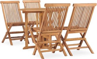 vidaXL Set De Comedor De Jard&iacute;n Plegable 5 Pzas Madera Maciza De Teca Vidaxl