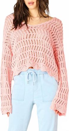 Dex Clothing V-Neck Washed Sweater In Pink