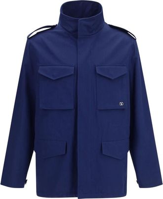 Valentino Chaqueta Caban con Firma VLogo - Jackets - Hombre - Azul - XL