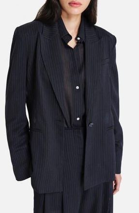 TWP Husband Pinstripe Blazer in Midnight /White at Nordstrom Rack, Size Xx-Small