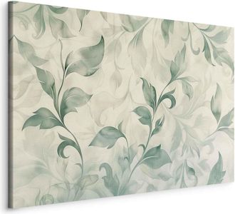 OEM Pintura - Motivo Bot&aacute;nico En Acuarela: Delicadas Hojas Verdes Y Beige / Hojas Verdes Y Beige En Acuarela
