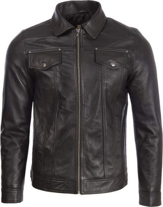 Aviatrix Mens Super-Soft Real Leather Classic Harrington Fashion Jacket (AGQ5), 3XL / Chest=48 inches, Black/Black Stitching