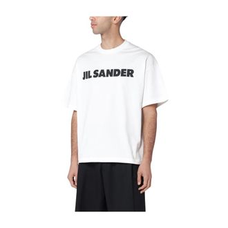 Jil Sander T-Shirts, male, White, Size: XL Logo T-Shirt