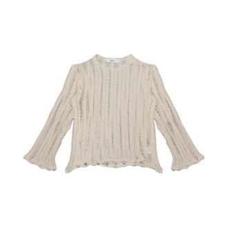 S&eacute;fr Round-neck Knitwear, male, Beige, Size: S Aestas Ladder-knit Sweater