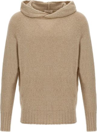 Maryya Hooded Sweater met Zijsplit - Heren - Hoodies - Beige - XL - Wol - Hoodies & sweatvesten