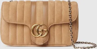 Gucci Jetset GG Marmont Small Shoulder Bag, Beige, Suede