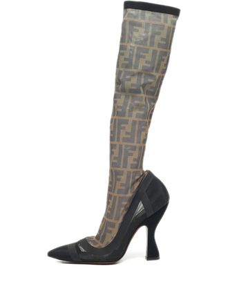 Fendi Colibri zucca-patterned boots - Black