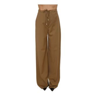 Max Mara Wide Trousers, female, Brown, Size: L Pantalone