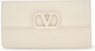 Valentino Garavani Womens Chain Wallet Vlogo Signature Grainy Calfskin Light Ivory Calf Leather & Purses