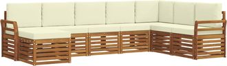 vidaXL Conjunto De Sof&aacute;s De Exterior 8 Uds. Natural Y Crema Vidaxl