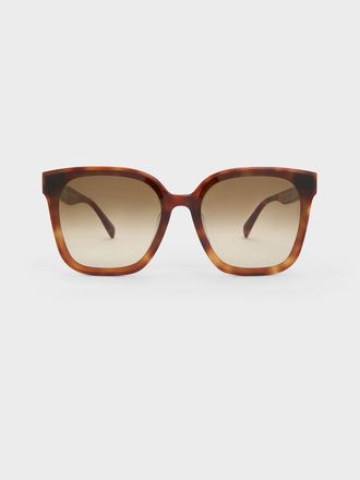 Charles & Keith Gabine Tortoiseshell Oversized Butterfly Sunglasses