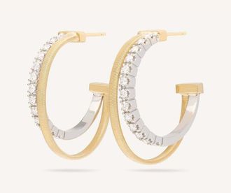 Marco Bicego 18K Yellow Gold Double Hoop Earrings With Diamonds OG412_B_YW_M5
