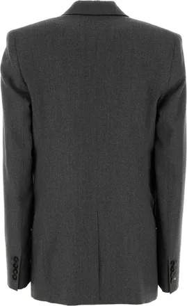 Stella McCartney Womens Grey Flannel Blazer Greymelange Giacche E Gilet Jacket