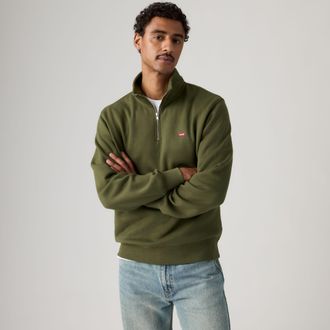 Levi's Housemark Quarter Zip Pullover - Mens - L - Green