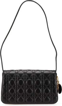 Dior Pre-owned Shoulder Bags, female, Black, Size: ONE SIZE Pre-owned Lambskin Cannage Shoulder Bag