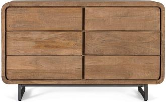 Giner&Colomer Aparador de madera de mango 130 cm estilo n&oacute;rdico contempor&aacute;neo