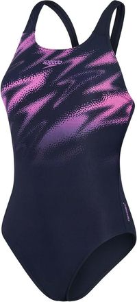 Speedo Dames/Dames Hyper Boom Plaatsing Muscleback Eendelig Zwempak (Marine / Roze)