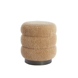 Light & Living Pouf Jobbi Beige Y Negro Mate - &Oslash;40x45 Cm