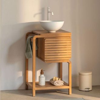 Sklum Conjunto De Mueble De Ba&ntilde;o En Madera De Teca Bradley Sklum