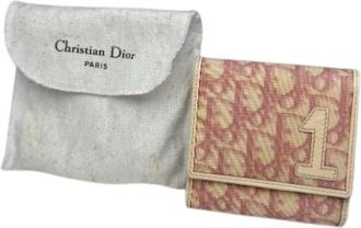 Dior Pre-owned Vintage Oblique Portemonnee - Dames - Vintage Accessoires - Roze - ONE Size - Leer - Vintage