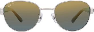 Ray-Ban Gold Polarized Square Unisex Sunglasses RB3766CH 003/J0 54