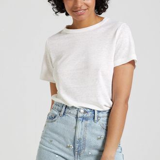 Petit Bateau Iconic T-shirt, ronde hals, linnen jersey