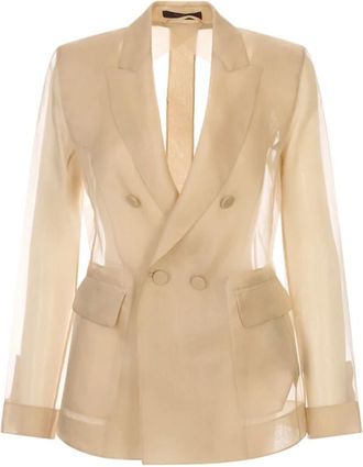 Max Mara Slogan Blazer - female - Max Mara - Blazers - Brown - S - Jackets