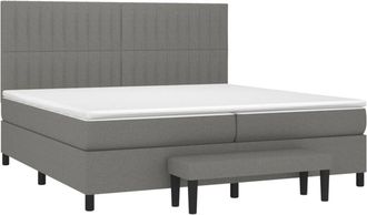 vidaXL Cama Box Spring Con Colch&oacute;n Tela Gris Oscuro 200x200 Cm Vidaxl