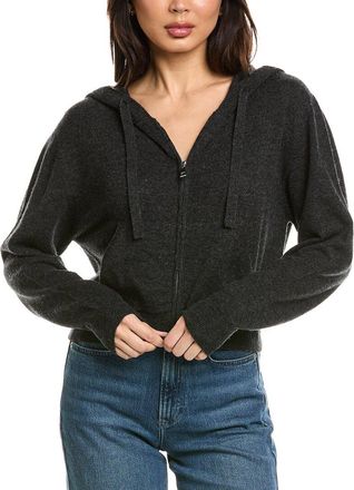 Brodie Cropped Zip Up Wool & Cashmere-Blend Hoodie