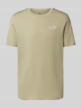 Puma T-Shirt mit Label-Stitching und Rundhalsausschnitt in Hellgruen, Gr&ouml;&szlig;e M