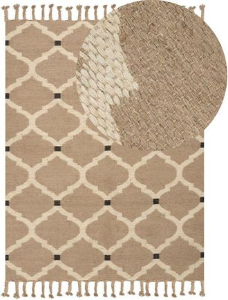 Beliani Rug ORENCIK Beige 160 x 230 cm Jute