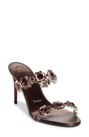 Christian Louboutin Just Jewel Crystal Embellished Stiletto Sandal in Vers Palacy/Lin Palacy at Nordstrom, Size 10.5Us