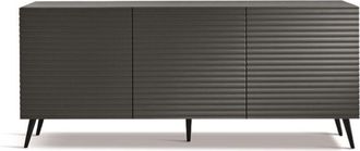 Capodarte Madia 180 cm in legno Antracite 3 ante - arisa 5 piedini