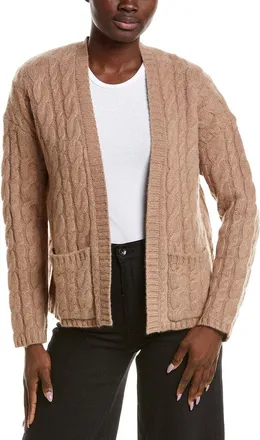 Naadam Naadam Ultra Luxe Wool & Cashmere-Blend Open Cable Cardigan