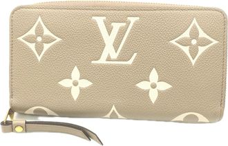 Louis Vuitton Beige Cream Leather Long Wallet (Bi-Fold) (Pre-Owned)