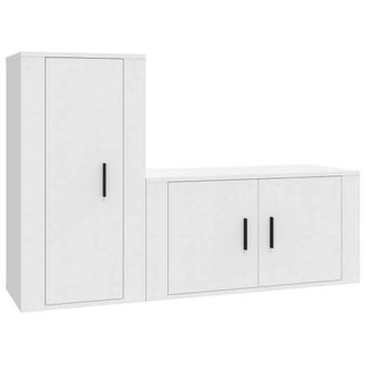 Berkfield Home 2 Piece TV Cabinet Set White Engineered Wood