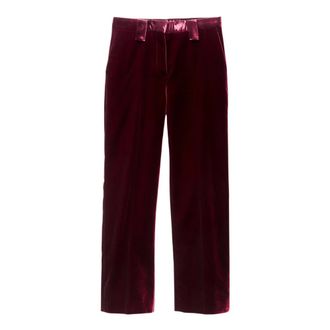 Versace Pantalones de Terciopelo de Viscosa - Trousers - Mujer - Rojo - S