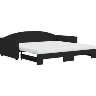 vidaXL Vidaxl - Sof&aacute; Cama Nido Con Colch&oacute;n Tela Negro 100x200 Cm