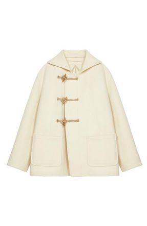 Fortela Duffle Virgin Wool Jacket in Off White at Nordstrom, Size 52 Eu
