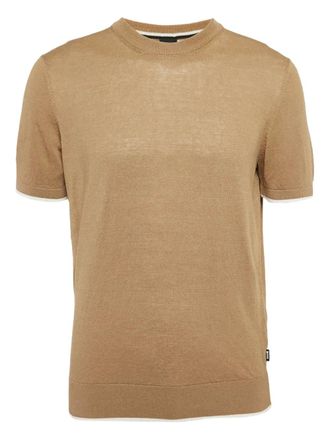 BOSS linen T-Shirt - men - Viscose/Linen/Flax - S - Neutrals