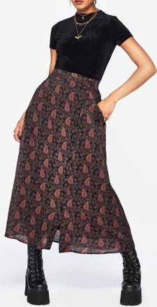 Disturbia Isola Button Up Midaxi Skirt in Red at Nordstrom, Size 4