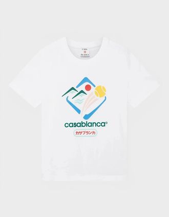 Casablanca Womens Montagne Sportif Fitted T-Shirt White - Size: 18/16