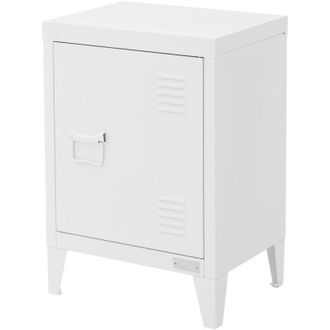 ML Design Ml-design - Armario Archivador 40 X 30 X 57,5 Cm De Acero Blanco, Mueble De Oficina Independiente, Mesita Auxiliar Met&aacute;lica Con Puerta De Cierre Magn&eacute;